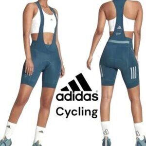 Sz Medium - Adidas The Parley Padded Bib Cycling Shorts Womens Reflective $200